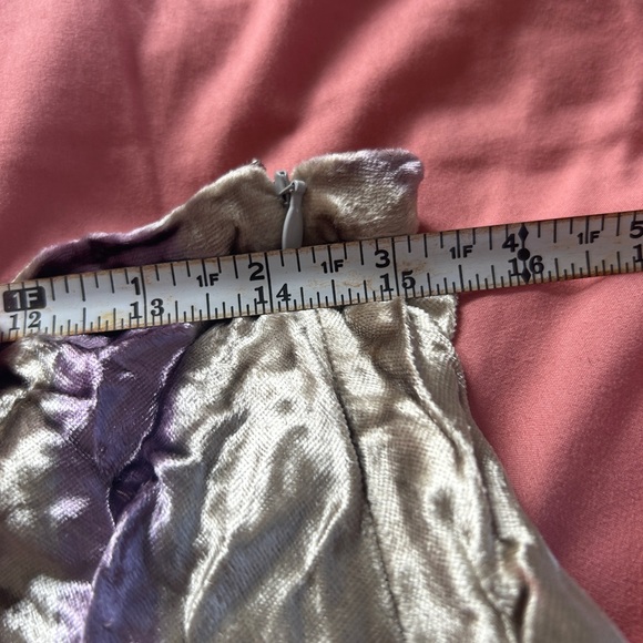 Collina Strada Yod Maxi Skirt Silver Grid Velvet L NEW $405 Bias Cut Midi - Picture 12 of 12